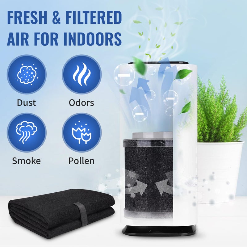 CFS - عبوة من 1، فلتر كربوني مسبق قابل للقص لمرشحات الهواء، مرشحات الفرن، ومرشحات مكيف الهواء - هواء نقي ومفلتر للداخل - ورقة فلتر هواء فحم - 16"x48" - Image 3